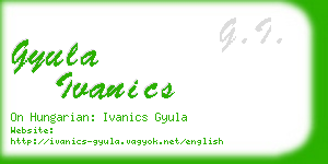 gyula ivanics business card